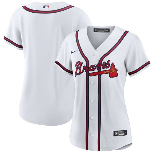 Nike Authentic Atlanta Braves MLB Baseball White Jersey Women’s Sz: Large - Picture 2 of 5